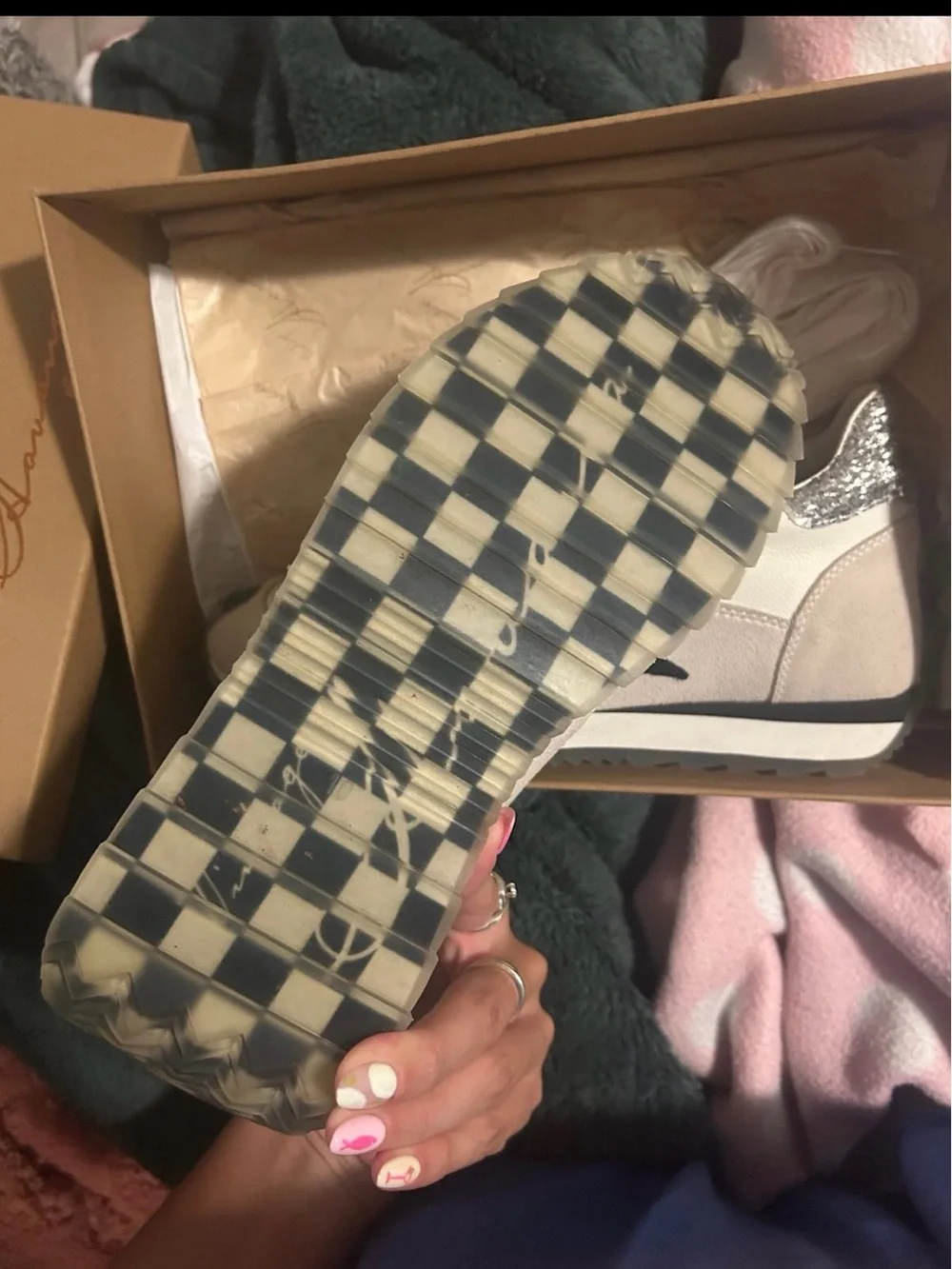 Vintage Havana White & Gray Sneakers with Black Star